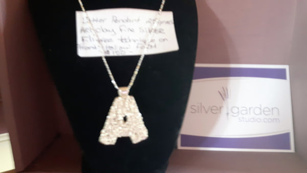 Monogram Pendent fine silver